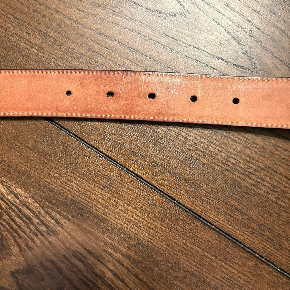 BALLY Black Leather Skinny Belt Gold B Buckle EU 95 / US 38 Designer - Picture 7 of 11